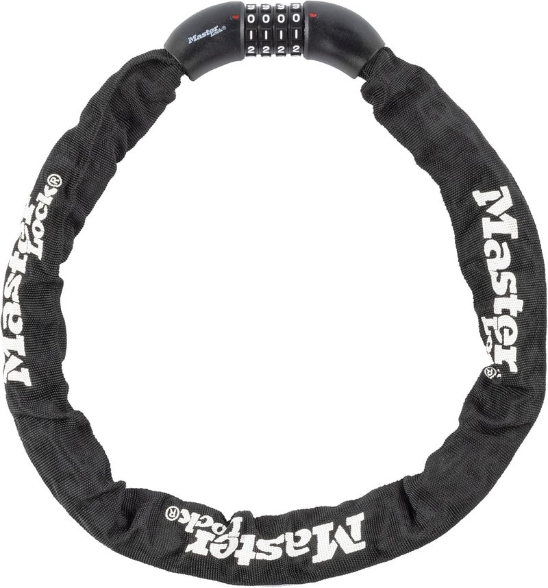 MasterLock 3ft Long x 5/16in (8mm) Diameter Hardened Steel Chain with Integrated Resettable Combination Lock - Image 1